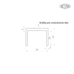 U profil 29x22mm, L-6000mm, hliník bez povrchovej úpravy U profil 29x22mm, L-6000mm, hliník bez povrchovej úpravy